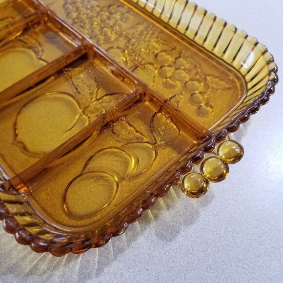 Vintage 5 Part Relish Tray‎ Indiana Glass Amber - Picture 4 of 7